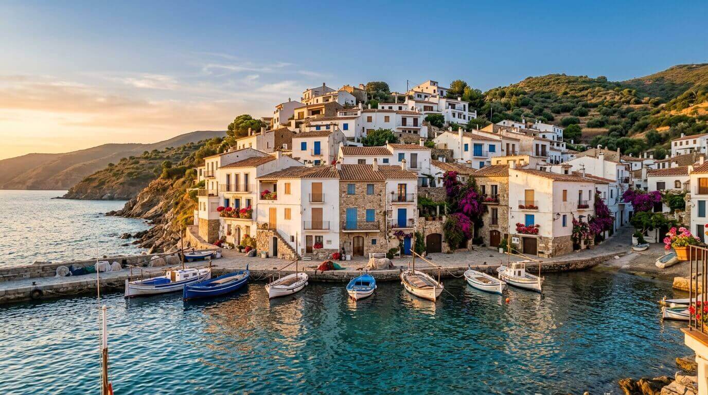 Paisaje de un pueblo de Espa&ntilde;a en verano